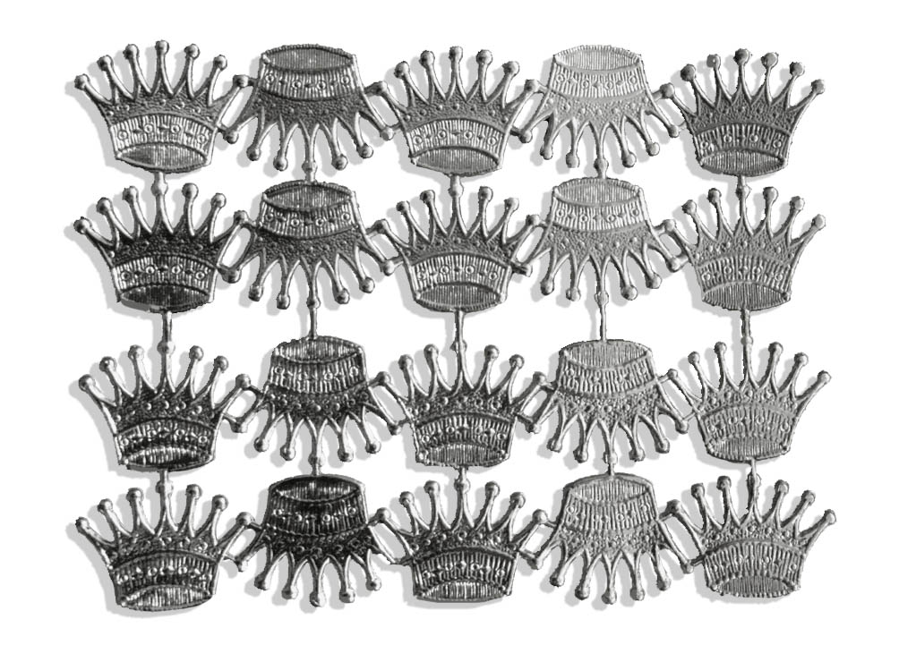 Crown Set Of 20 pcs. made from Dresden foil paper