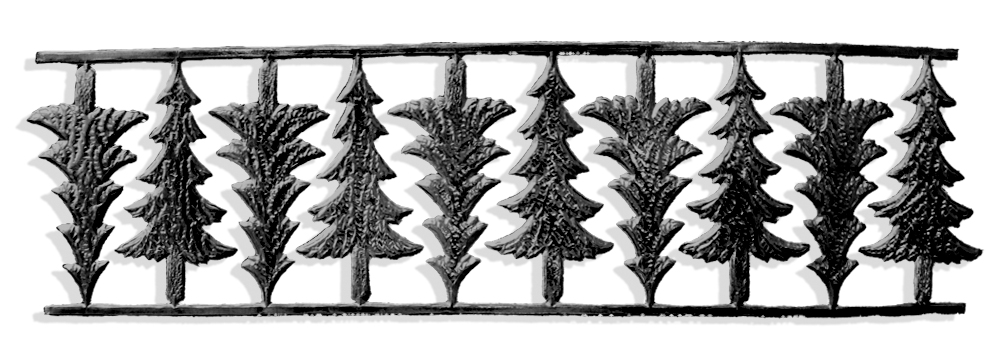 Fir Tree Set of 10 Pcs. made from Dresden foil paper