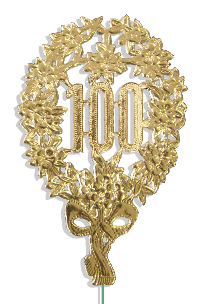 Jubiläumszahl 8 x 12 cm, mit Draht ( 10 Stück ) "100"