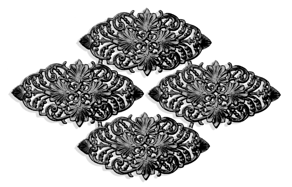 Ornaments Set of 4 pcs. made from Dresden foil paper
