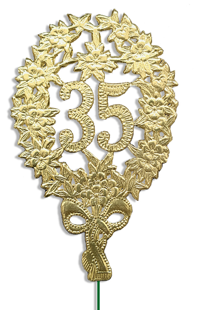 Jubiläumszahl 8 x 12 cm, mit Draht ( 10 Stück ) "35"