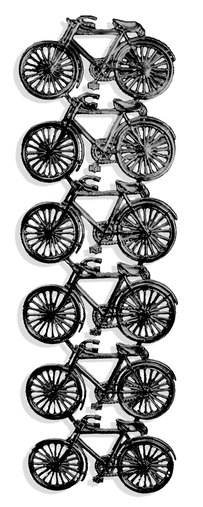 Bicycle Set Of 6 pcs. made from Dresden foil paper