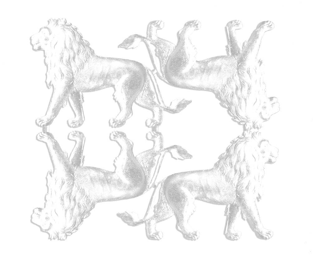 Lion Set Of 4 pcs. made from Dresden foil paper