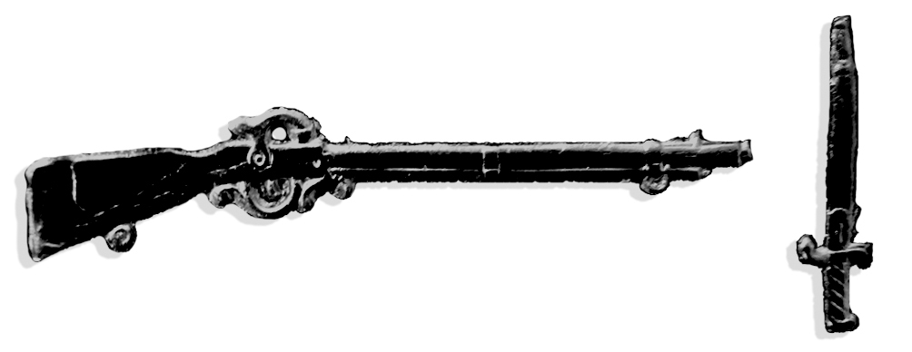 Säbel / Gewehr 12er Set aus Dresdner Pappe