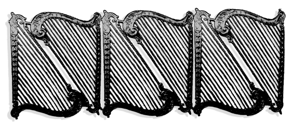 Harp Set of 6 Pcs. made from Dresden foil paper