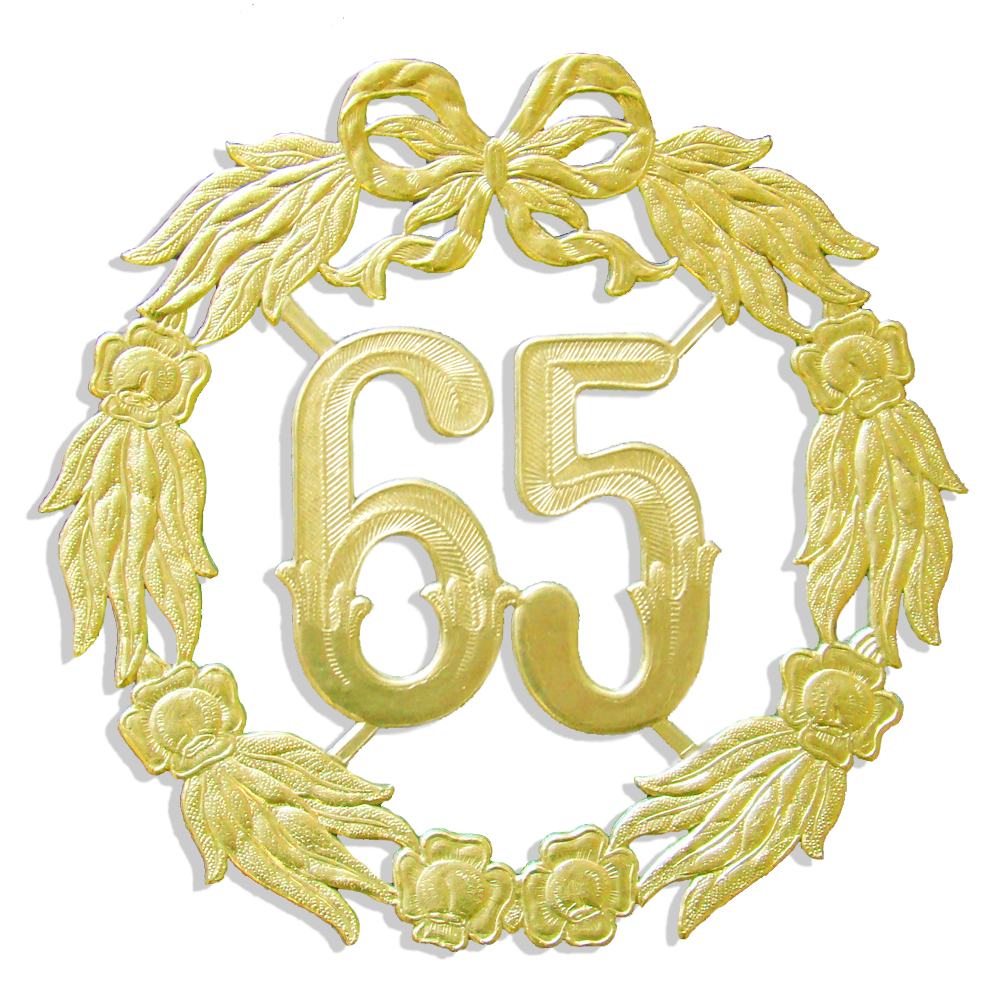 Jubiläumszahl 18 cm "65"