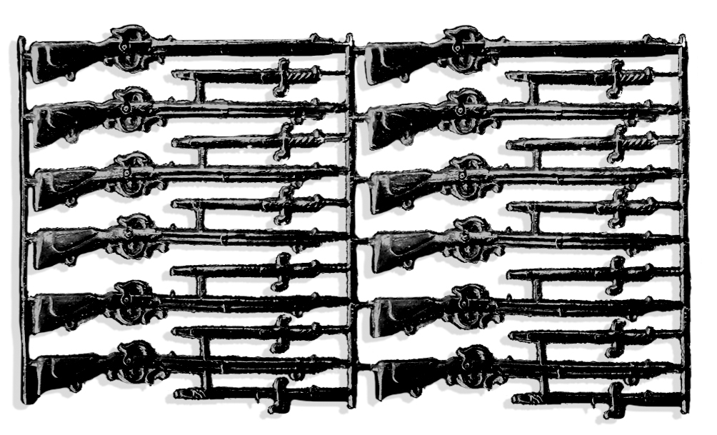 Säbel / Gewehr 12er Set aus Dresdner Pappe