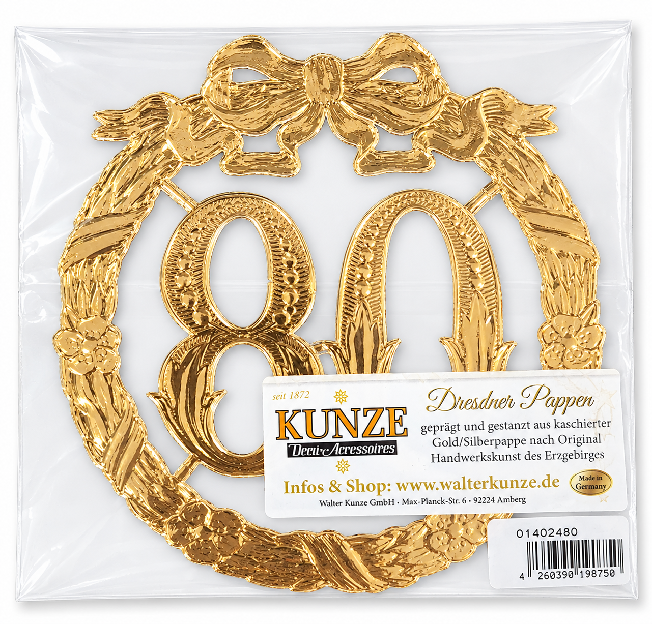 Jubiläumszahl 13 cm "80"
