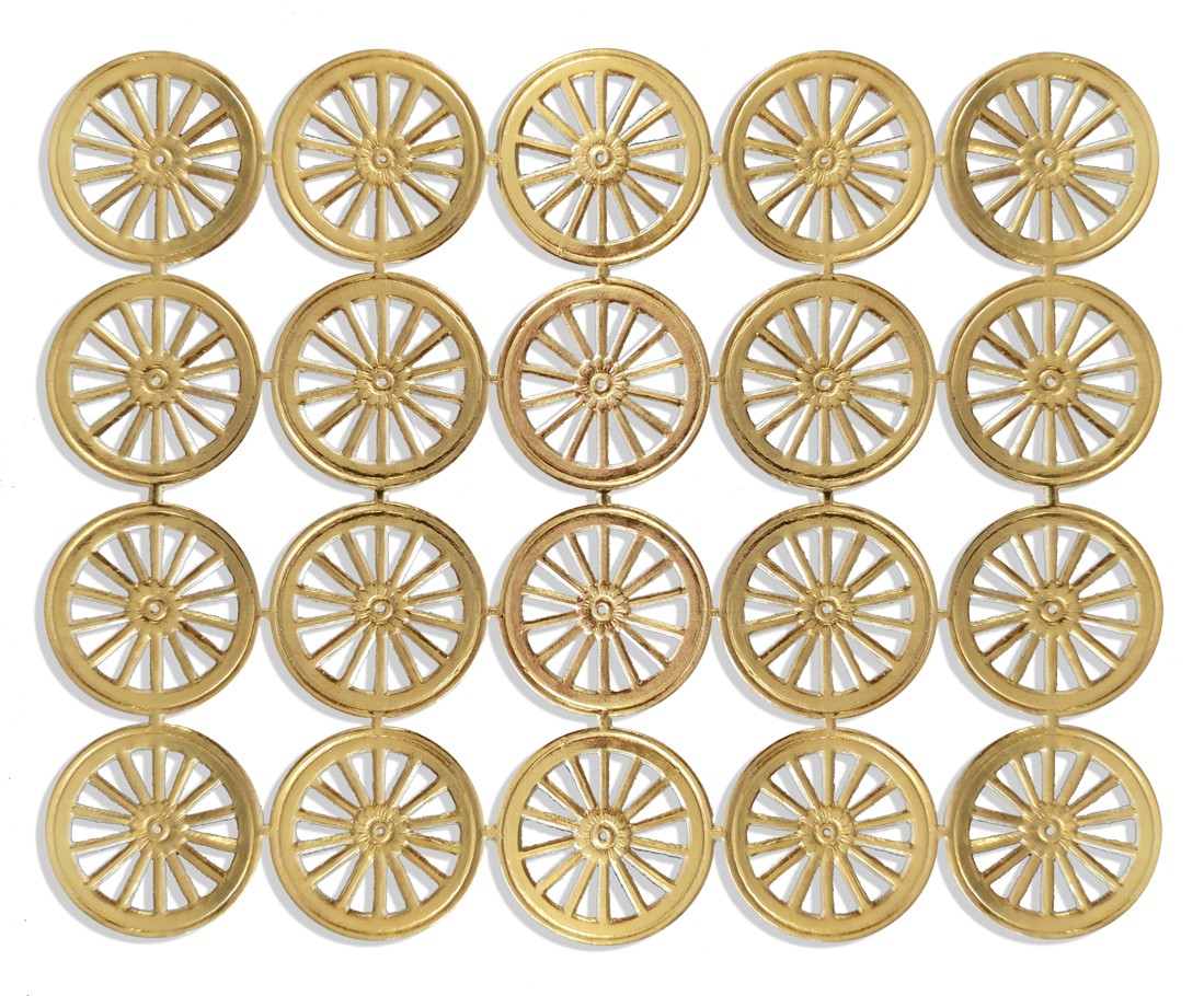  Wheels Ø 2,5 cm Set Of 24 pcs. made from Dresden foil paper