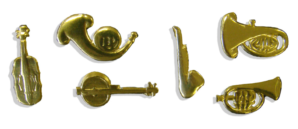 067211381 Music Instruments Set Of 38 pcs. made from Dresden foil paper