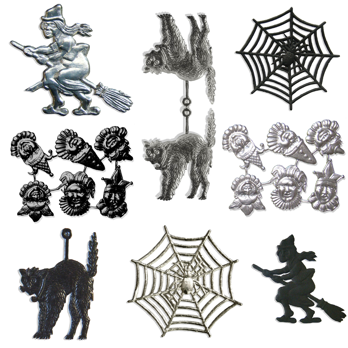 06710301 Halloween Assortement Set of 114 pcs. made from Dresden foil paper