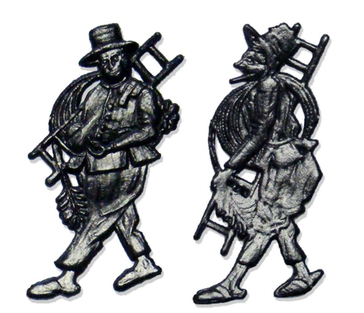 06722006 Lucky Charm Chimney Sweep Set Of 12 pcs. made from Dresden foil paper