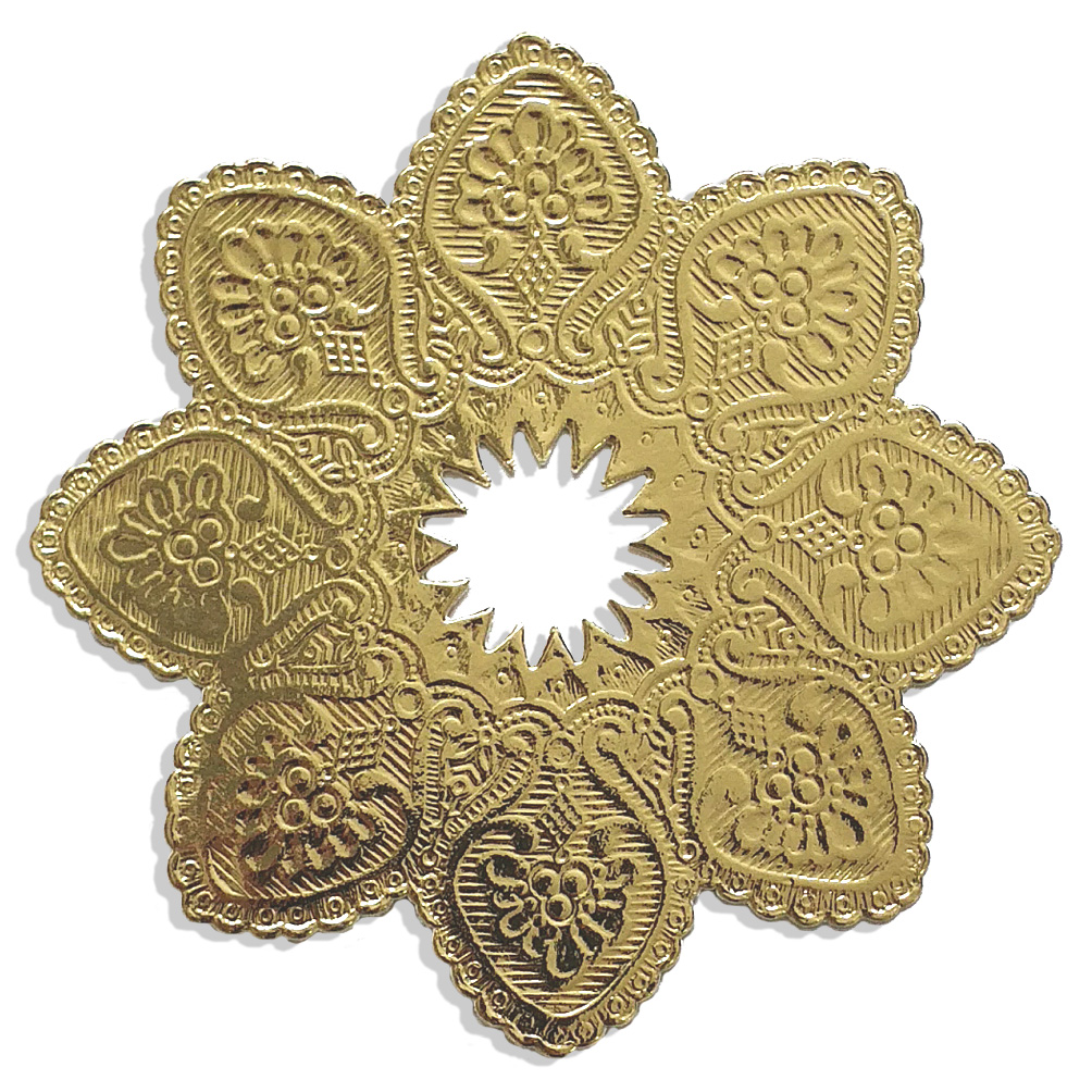 02195220 Kerzenmanschette / Ornament Ø 10 cm 5er Set aus Dresdner Pappe