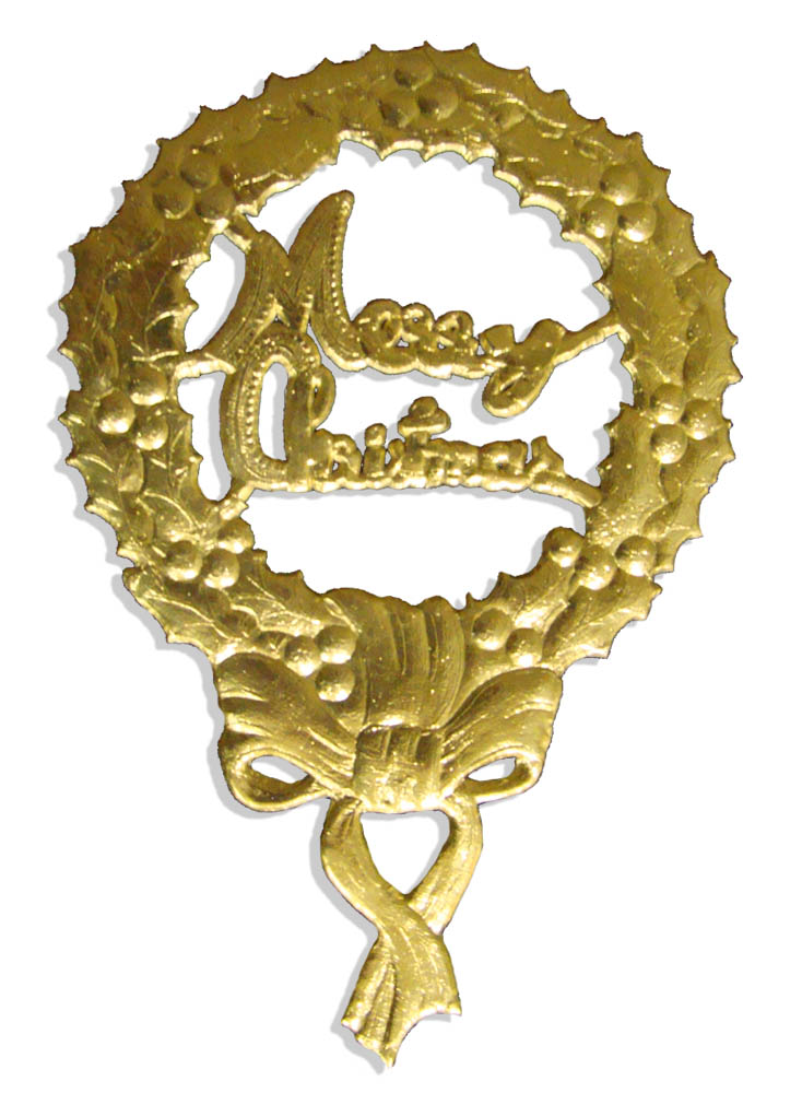 Jubiläumszahl 8 x 12 cm, mit Draht ( 10 Stück ) "Merry Christmas gold"