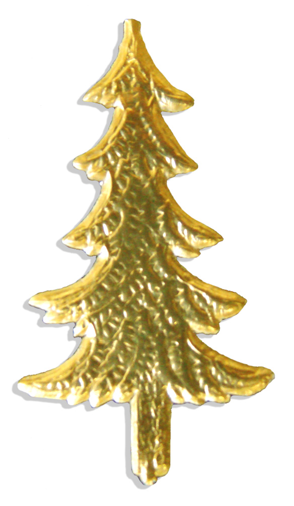 5060794011 Fir Tree Set of 10 Pcs. made from Dresden foil paper