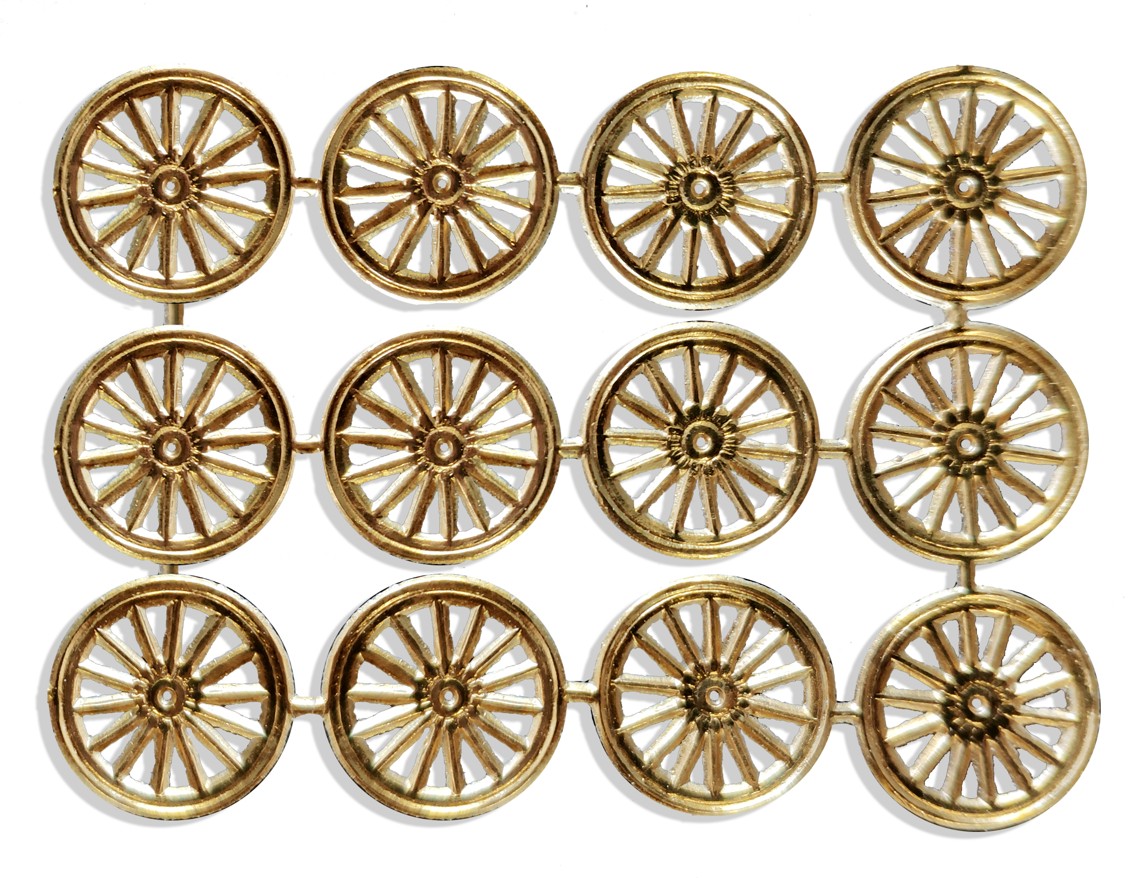  Wheels Ø 2 cm Set Of 12 pcs. made from Dresden foil paper