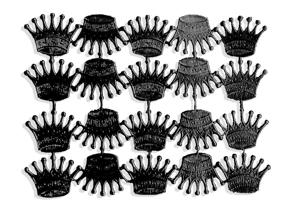 Kronen 20er Set aus Dresdner Pappe