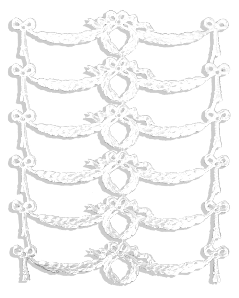 Ornamente 6er Set aus Dresdner Pappe