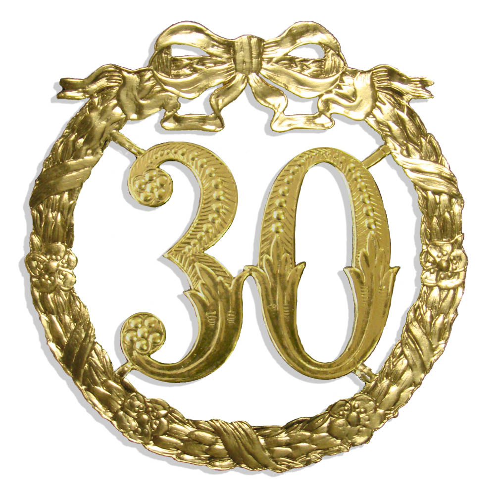 Jubiläumszahl 13 cm "30"