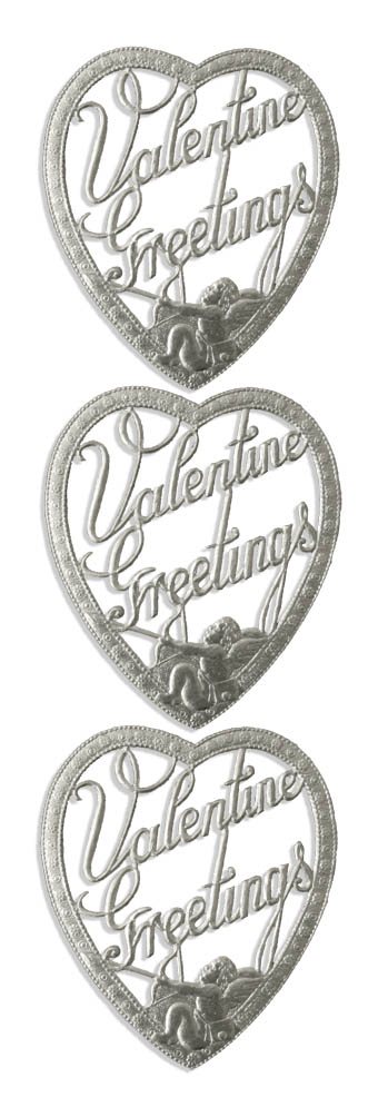 Valentine Greetings Set of 3 pcs. made from Dresden foil paper