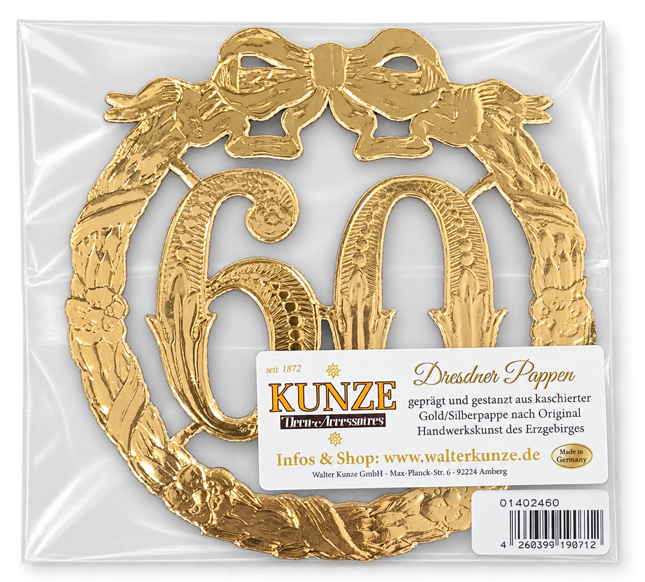 Jubiläumszahl 13 cm "60"