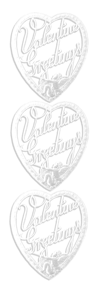 Valentine Greetings Set of 3 pcs. made from Dresden foil paper
