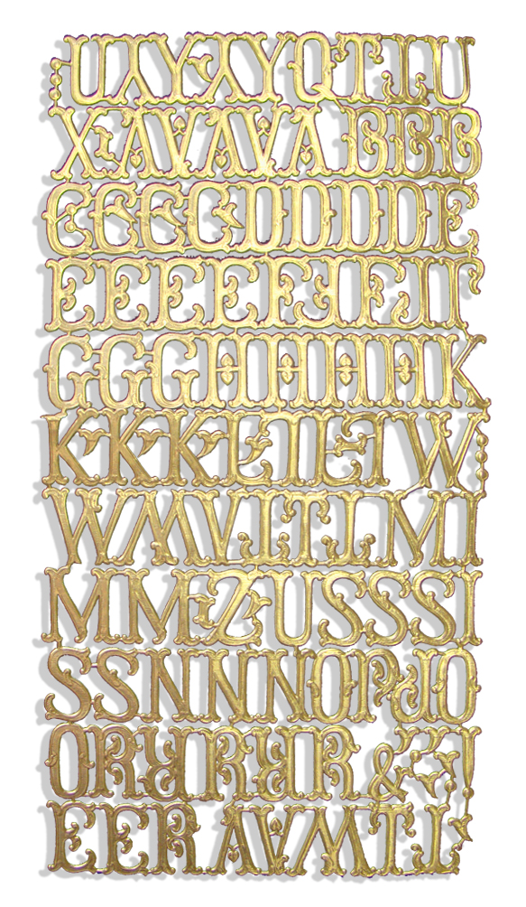 Letter Assortement Set of 93 pcs. made from Dresden foil paper