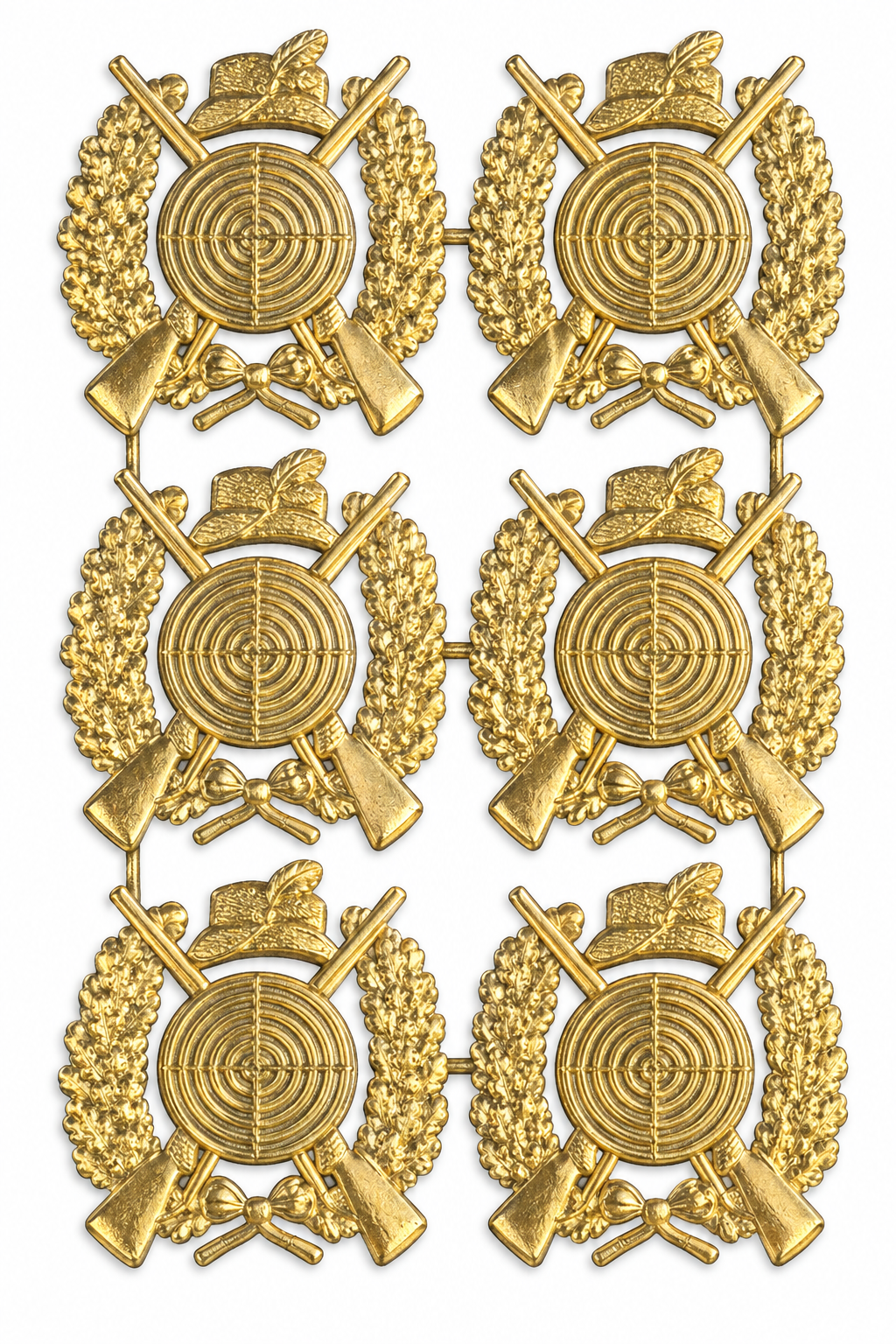 Schützenabzeichen 6er Set aus Dresdner Pappe