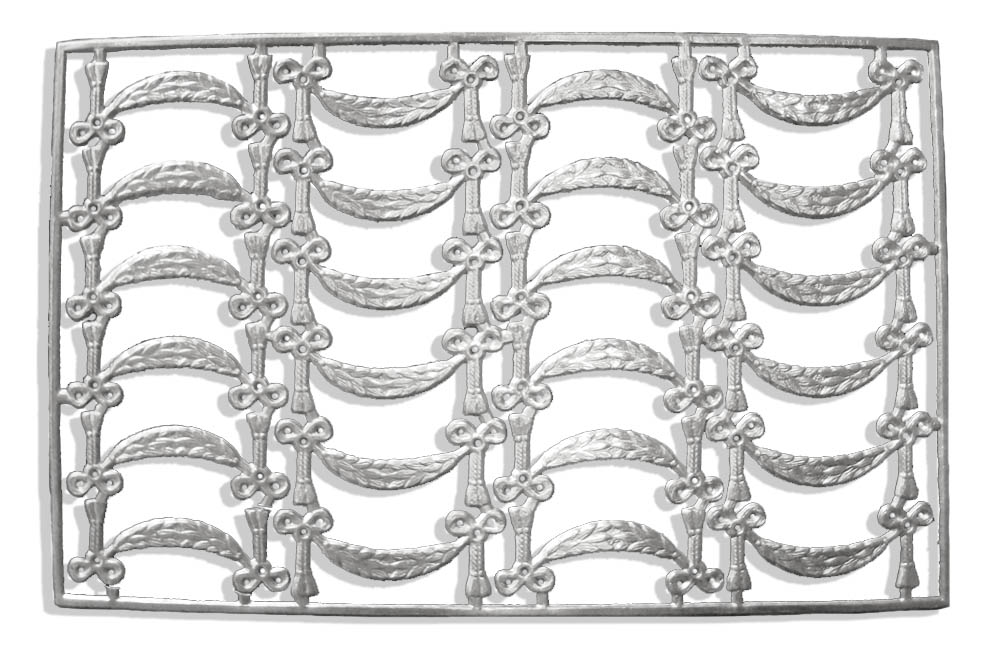 Ornamente 24er Set aus Dresdner Pappe