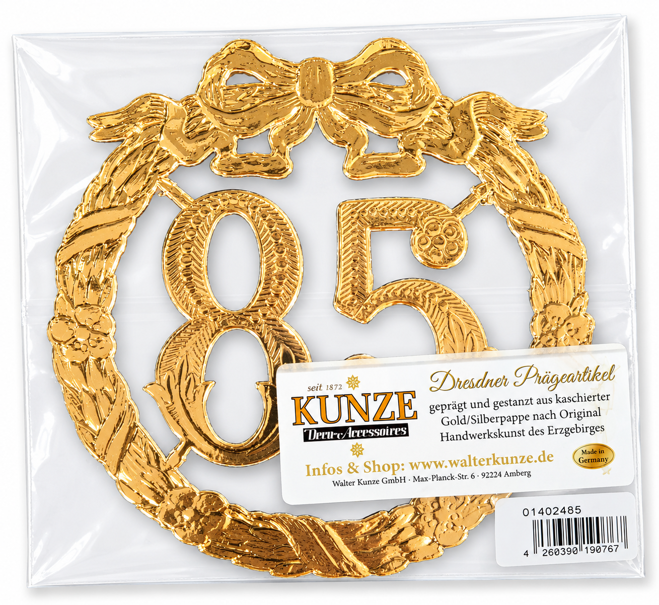 Jubiläumszahl 13 cm "85"
