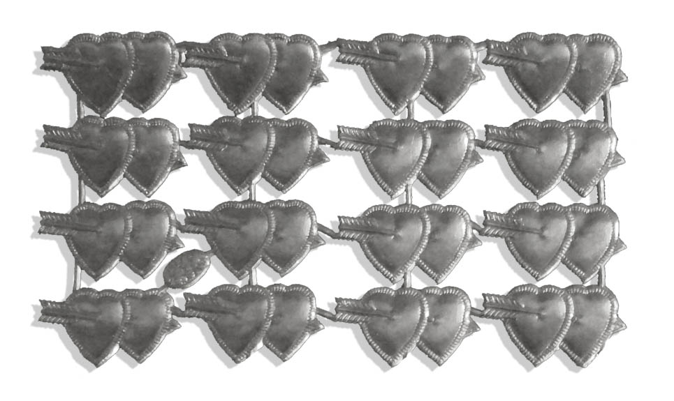 Heart With Arrow Set Of 52 pcs. made from Dresden foil paper