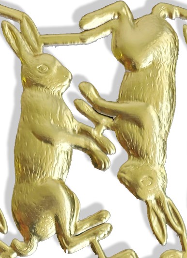 06852101378UBQRcHxWBL Bunny Set of 24 pcs. made from Dresden foil paper