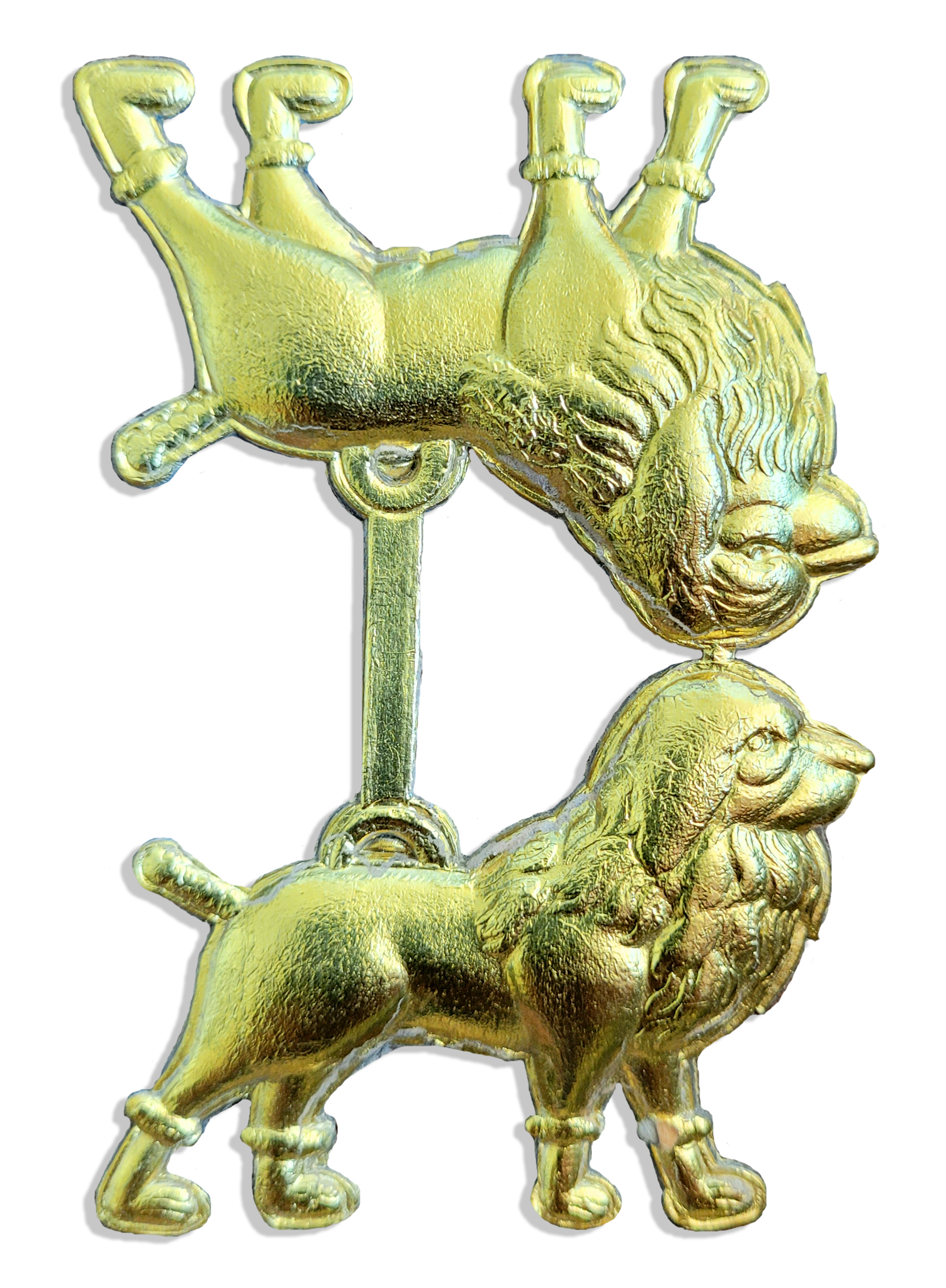 07490501-Hund Dog Set Of 2 pcs. made from Dresden foil paper