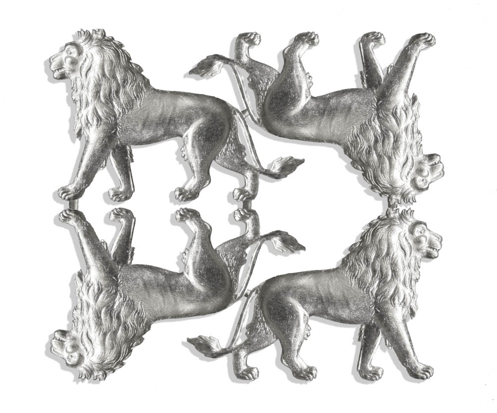 Lion Set Of 4 pcs. made from Dresden foil paper