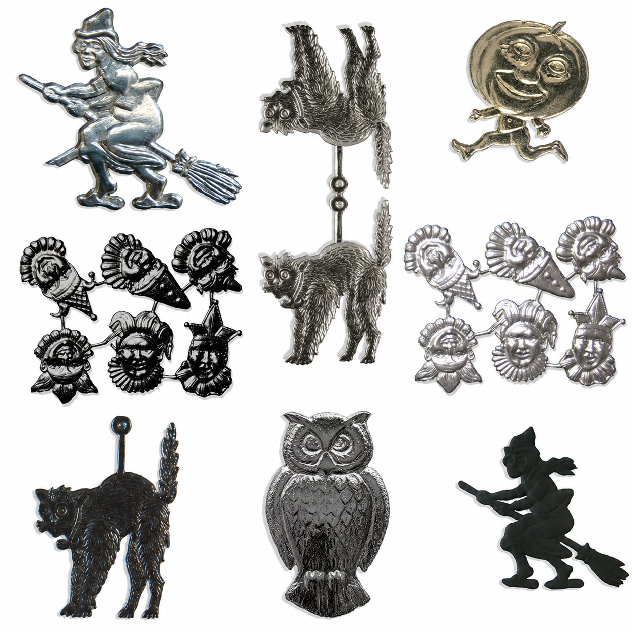 Halloween Assortement Set of 114 pcs. made from Dresden foil paper